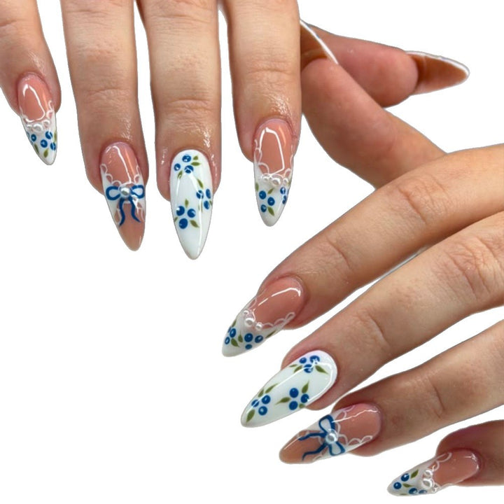 Artistic Floral Gel Nail Enhancements