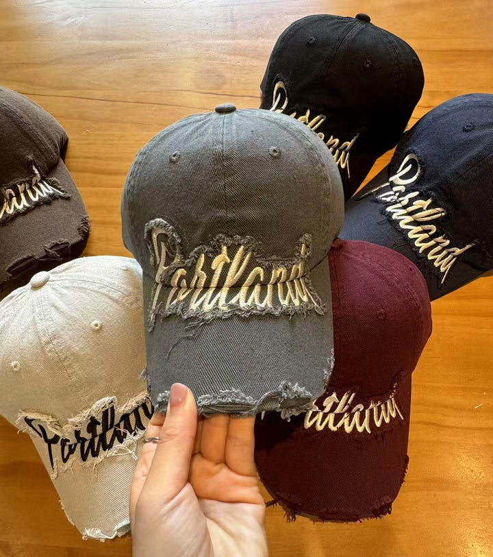 Unisex Distressed Denim Baseball Cap Stornfield