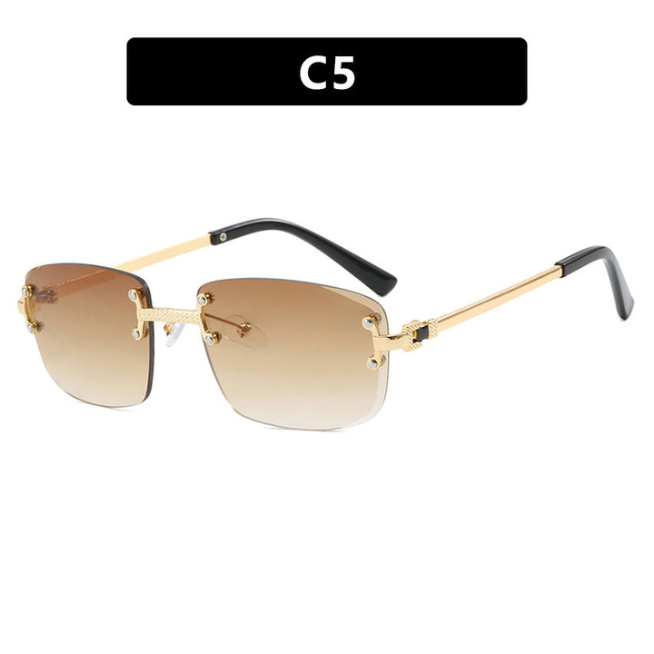 Women's elegant square sunglasses with transparent lenses and high-quality metal frame Stornfield