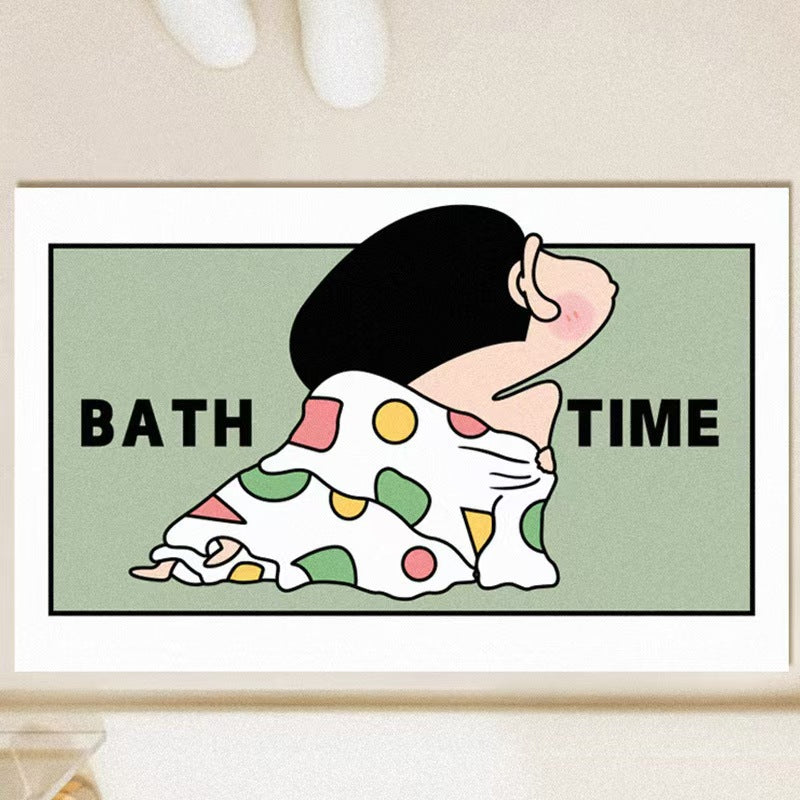 Cartoon-Themed Bathroom Rug