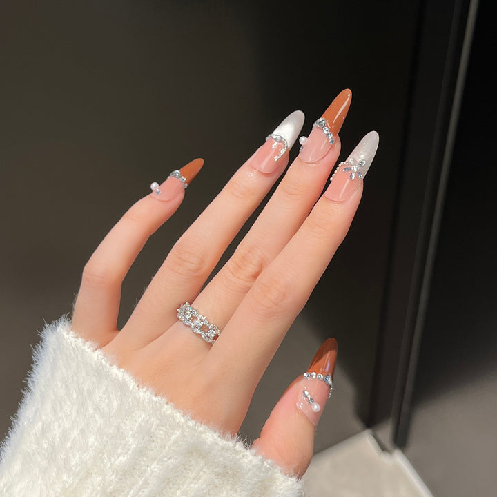 Glamorous Crystal-Embellished Press-On Nail Design Stornfield