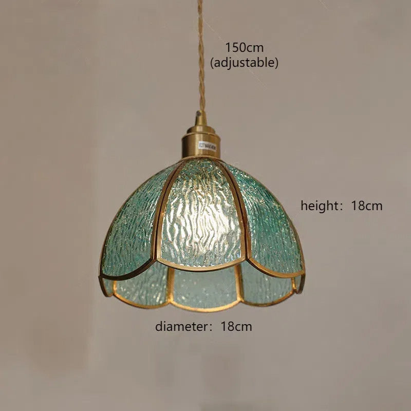 Adjustable Vintage Glass Pendant Light