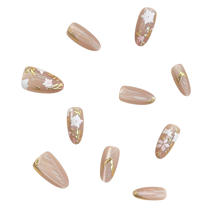 Floral Embellished Press-On Nail Design Stornfield