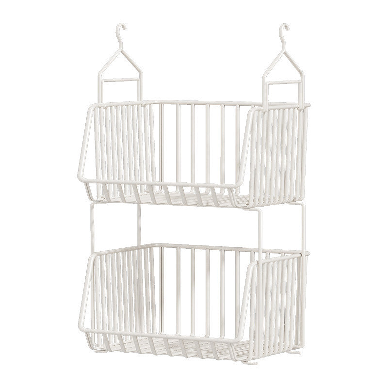 Over-Rod Double Tier Hanging Closet Wire Basket Organizer with Removable Baskets