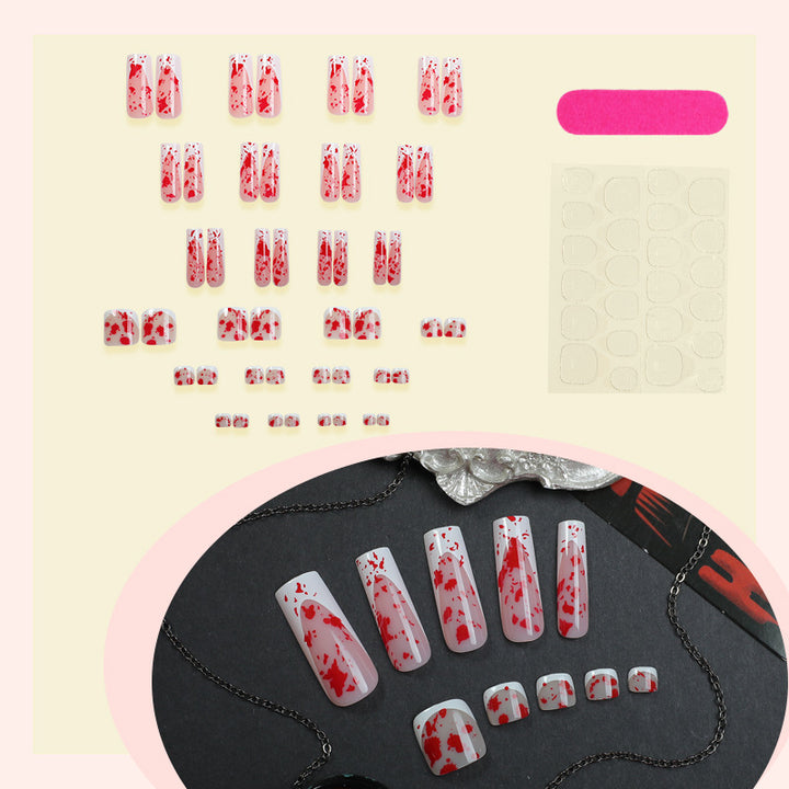 Artistic Marble Design Press-On Nail Set Stornfield