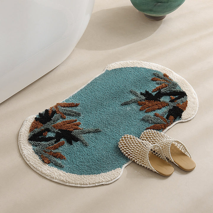 Decorative Clock-Inspired Bath Mat for Bathroom