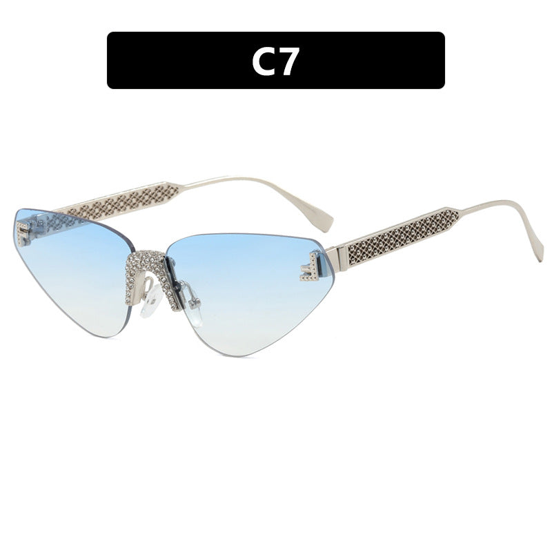 Women Designer Cat Eye Sunglasses with Sparkling Rhinestone Embellishment Stornfield