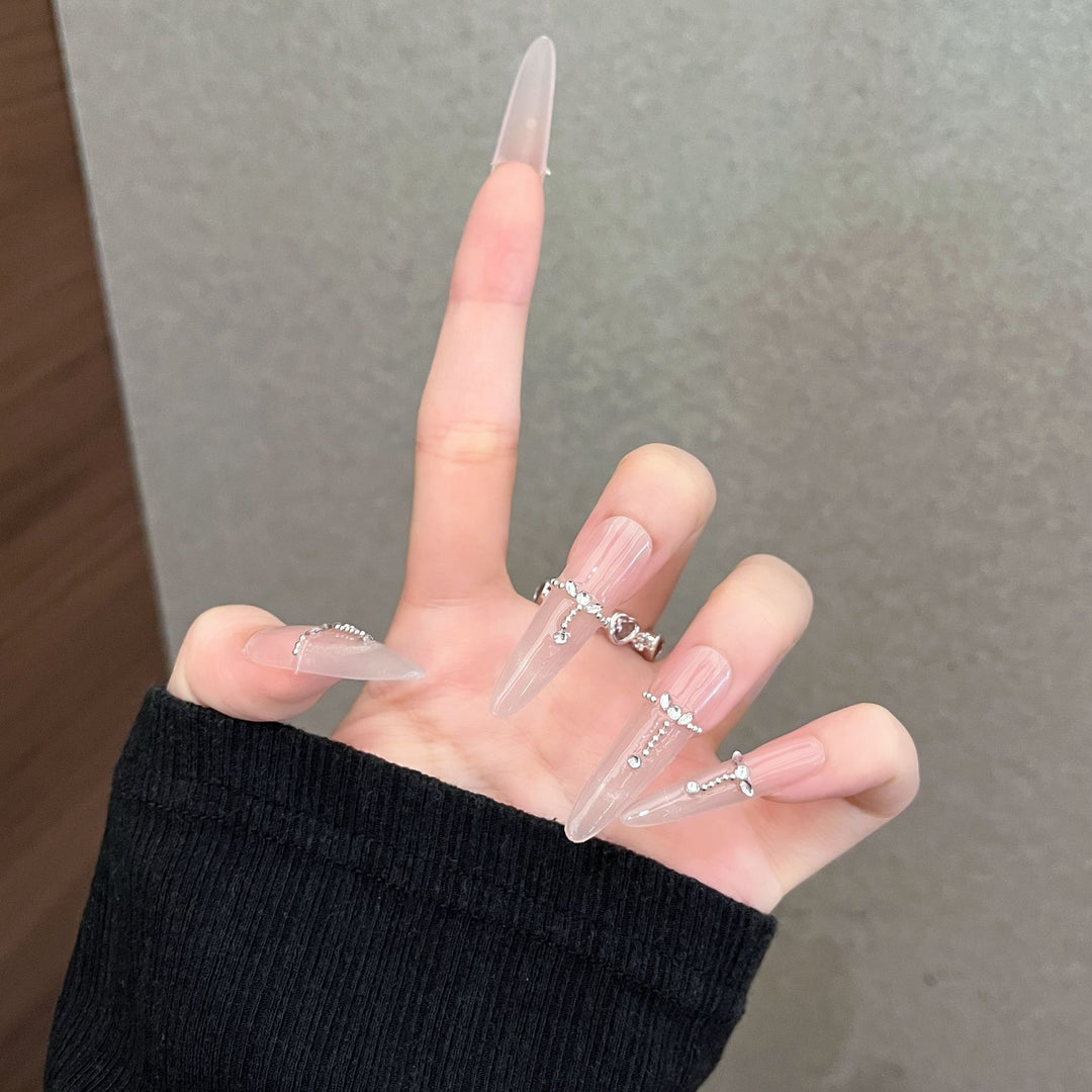 Elegant Rhinestone-Accented Press-On Nails Stornfield