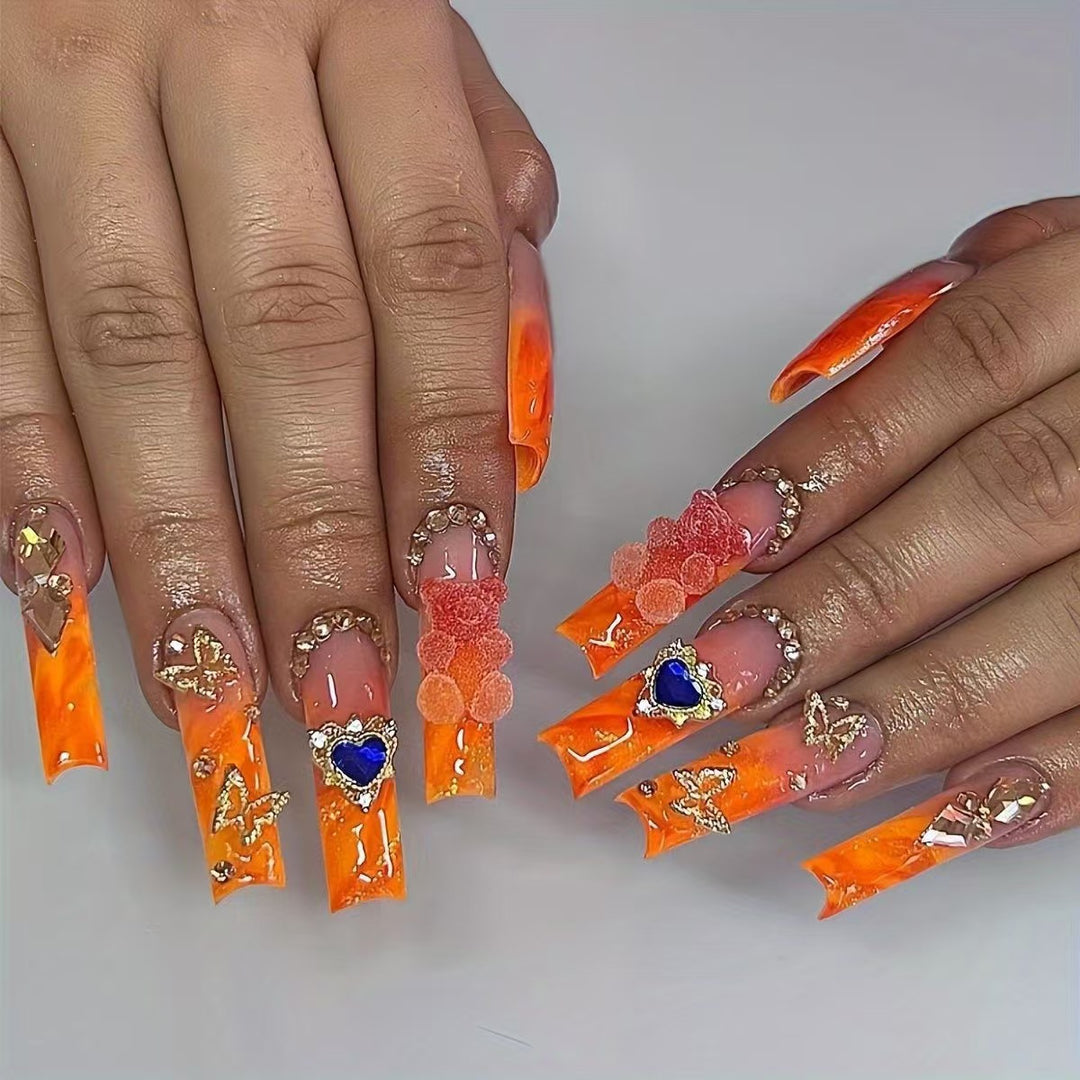 Glamorous Artistic Press-On Nail Extensions Stornfield