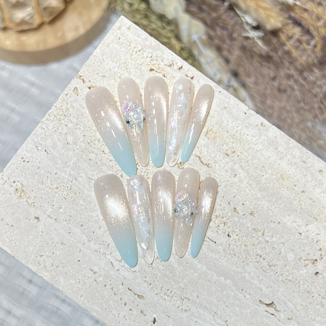 Elegant Stiletto Press-On Nail Set with Glitter Finish Stornfield
