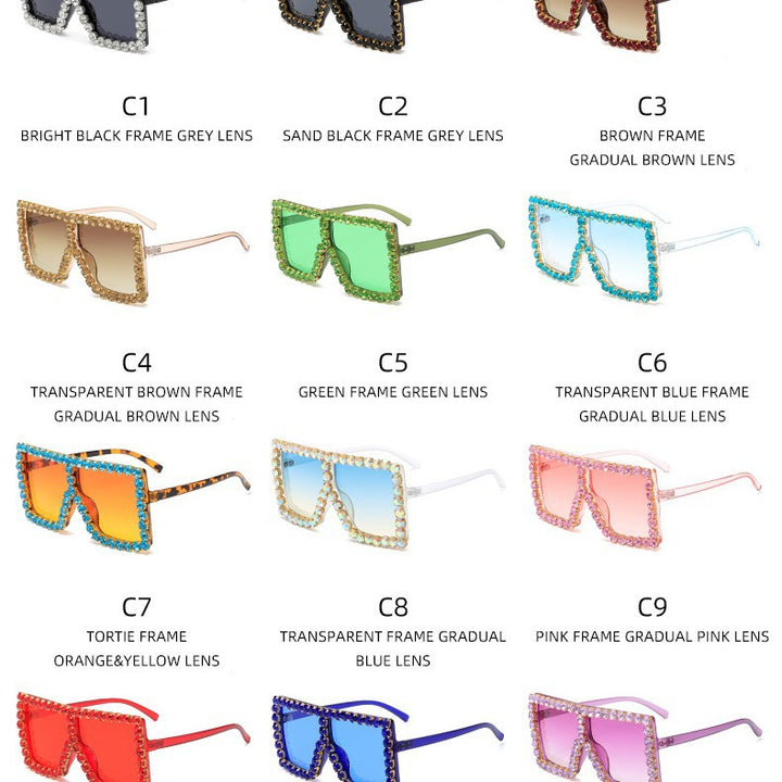 Women's striking square sunglasses with sparkling appliques Stornfield