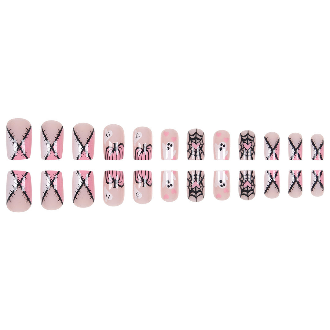 Haunted Ghost-Theme Press-On Nail Art Stornfield