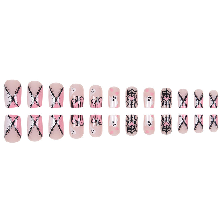 Haunted Ghost-Theme Press-On Nail Art Stornfield