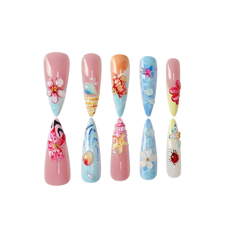 Artistic Sea-Themed Nail Art Stornfield