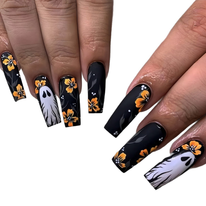 Artistic Halloween Themed Acrylic Nail Art Enhancements Stornfield