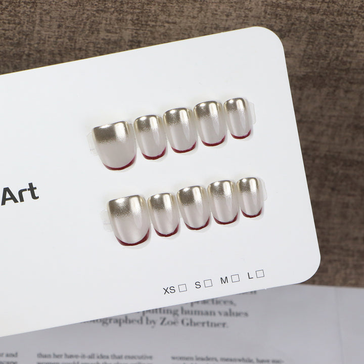 Metallic Glossy Press-On Nail Set Stornfield