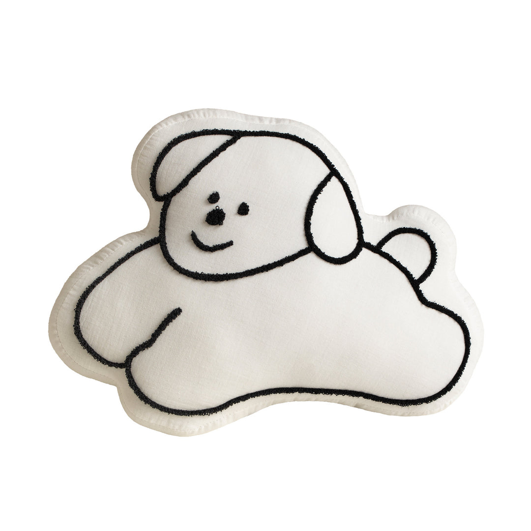 Kuschelstern decorative pillow for children with embroidered face and plush feet