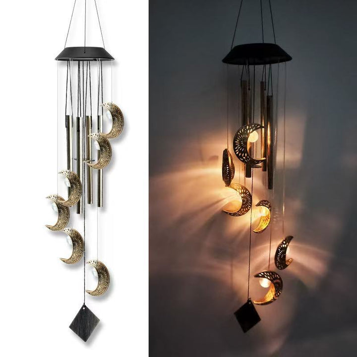 Decorative Hanging Star Wind Chime With Brass Stars And Tubular Aluminum Chimes Stornfield