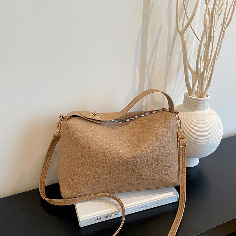 Faux Leather Handheld Hobo Bag