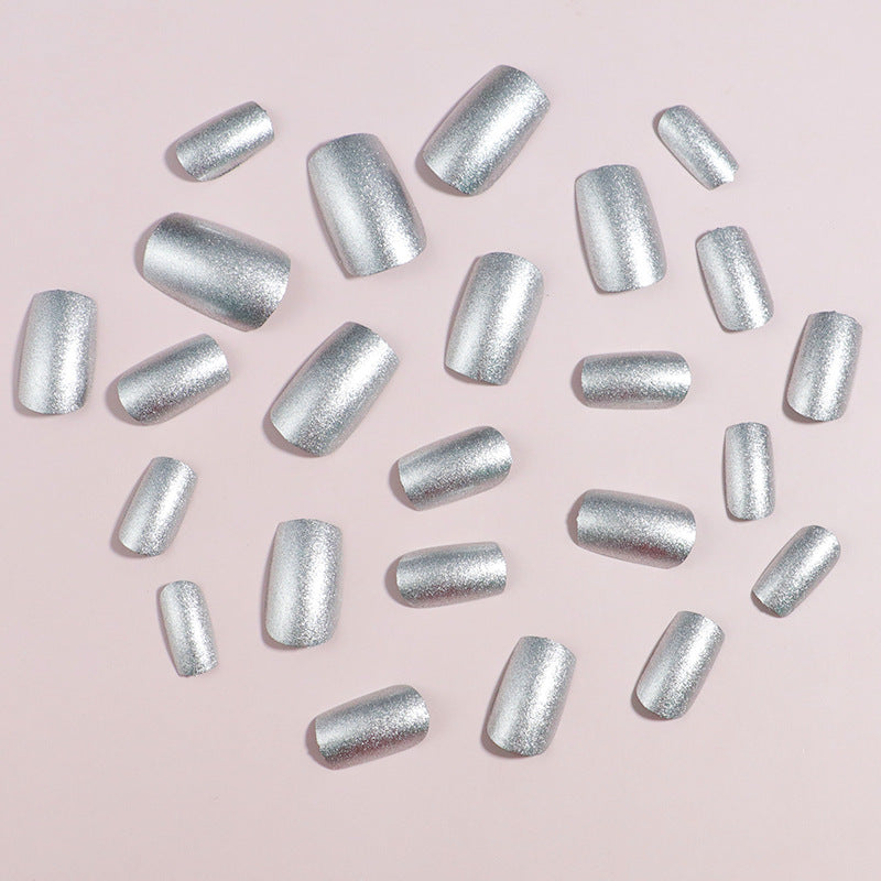 Shimmering Metallic Press-On Nail Set Stornfield