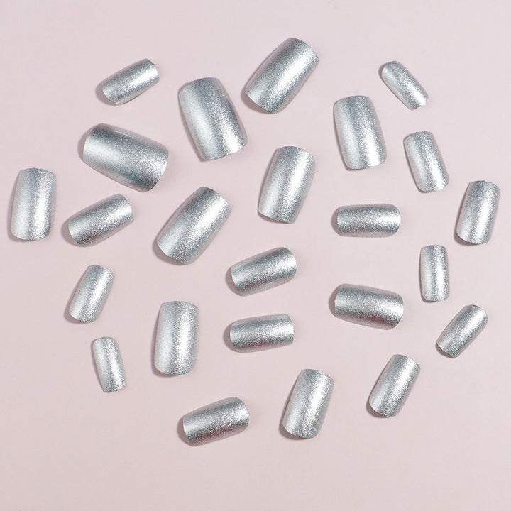 Shimmering Metallic Press-On Nail Set Stornfield