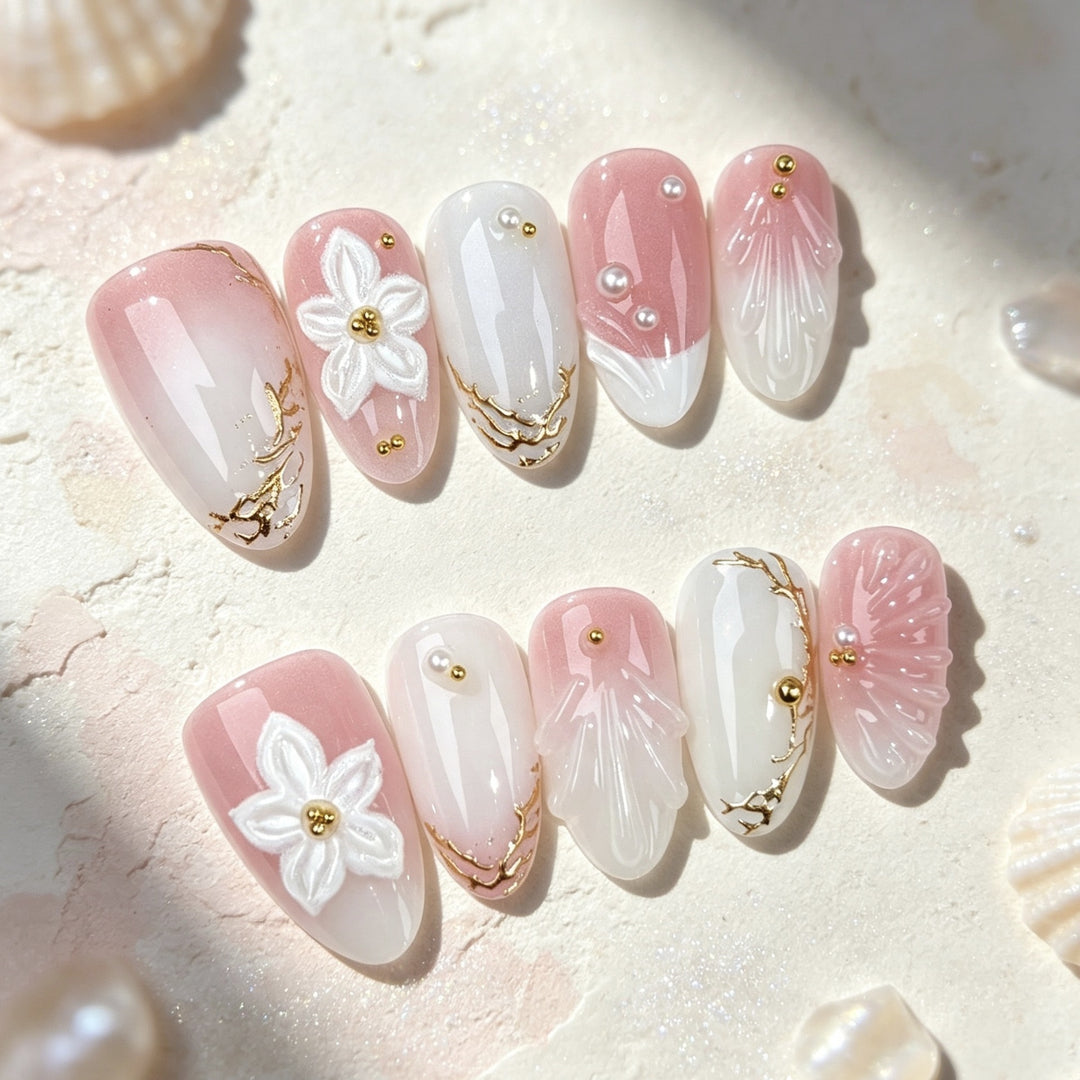 Elegant Decorative Press-On Nail Design Set