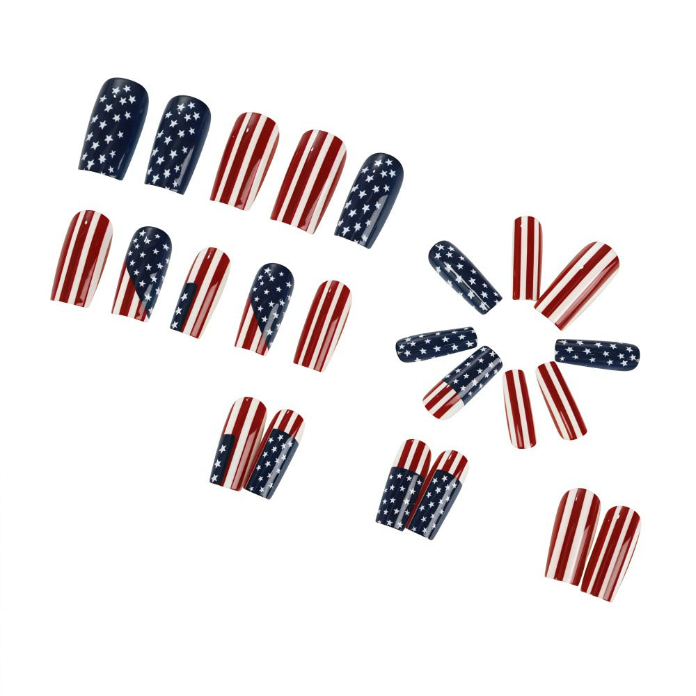 Artificial nails with American flag design Stornfield