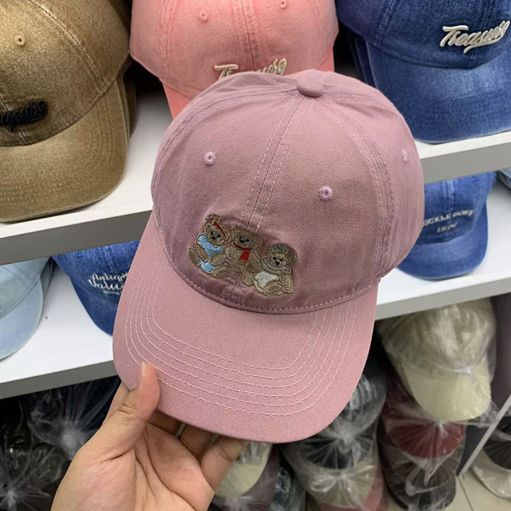 Women's Casual Embroidered Teddy Bear Baseball Cap Stornfield