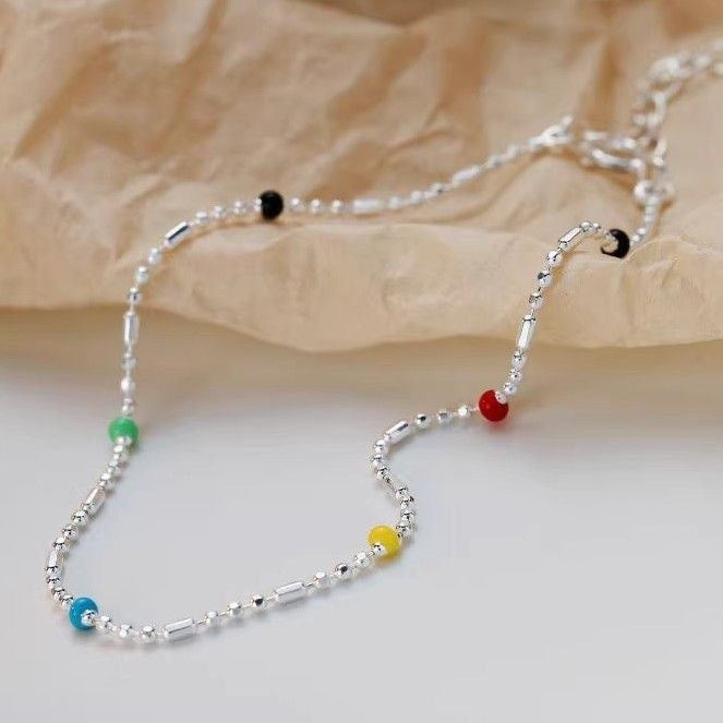 Dainty Multi-Colored Beaded Chain Bracelet Stornfield