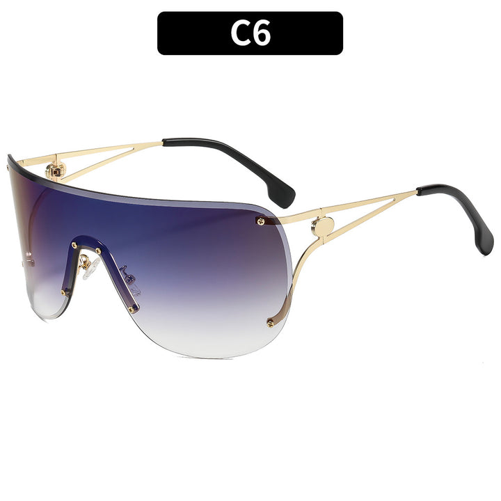 Women's visor-style sunglasses with elegant metal frame Stornfield