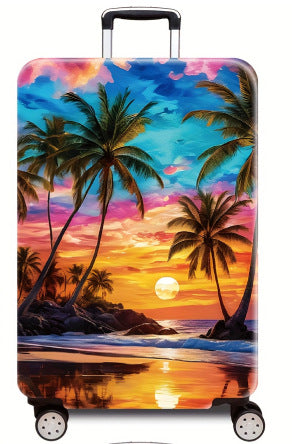 Women's Hard Shell Suitcase with Tropical Sunset Design Stornfield