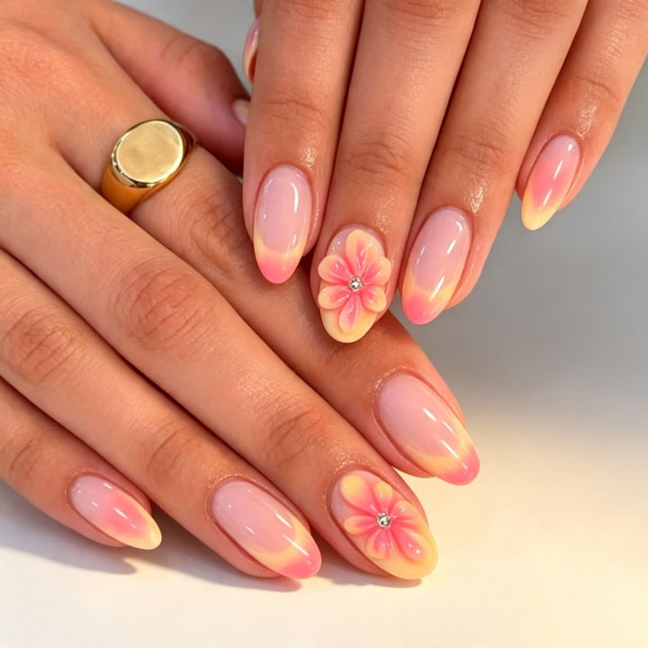 Floral Gel Press-On Nail Set Stornfield