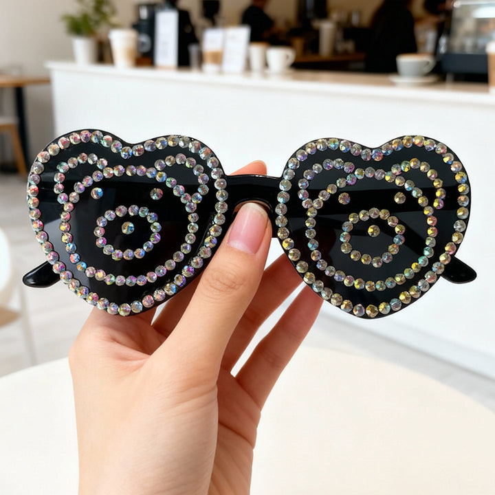 Heart-Shaped Rhinestone Sunglasses Stornfield