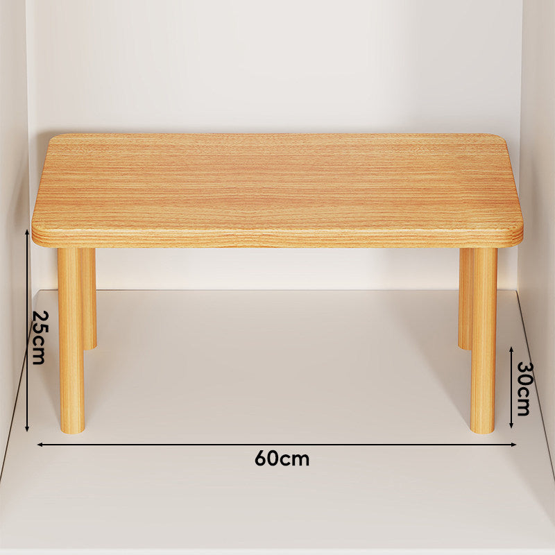 Height-Adjustable Rectangular Wooden Riser Table with Detachable Round Legs