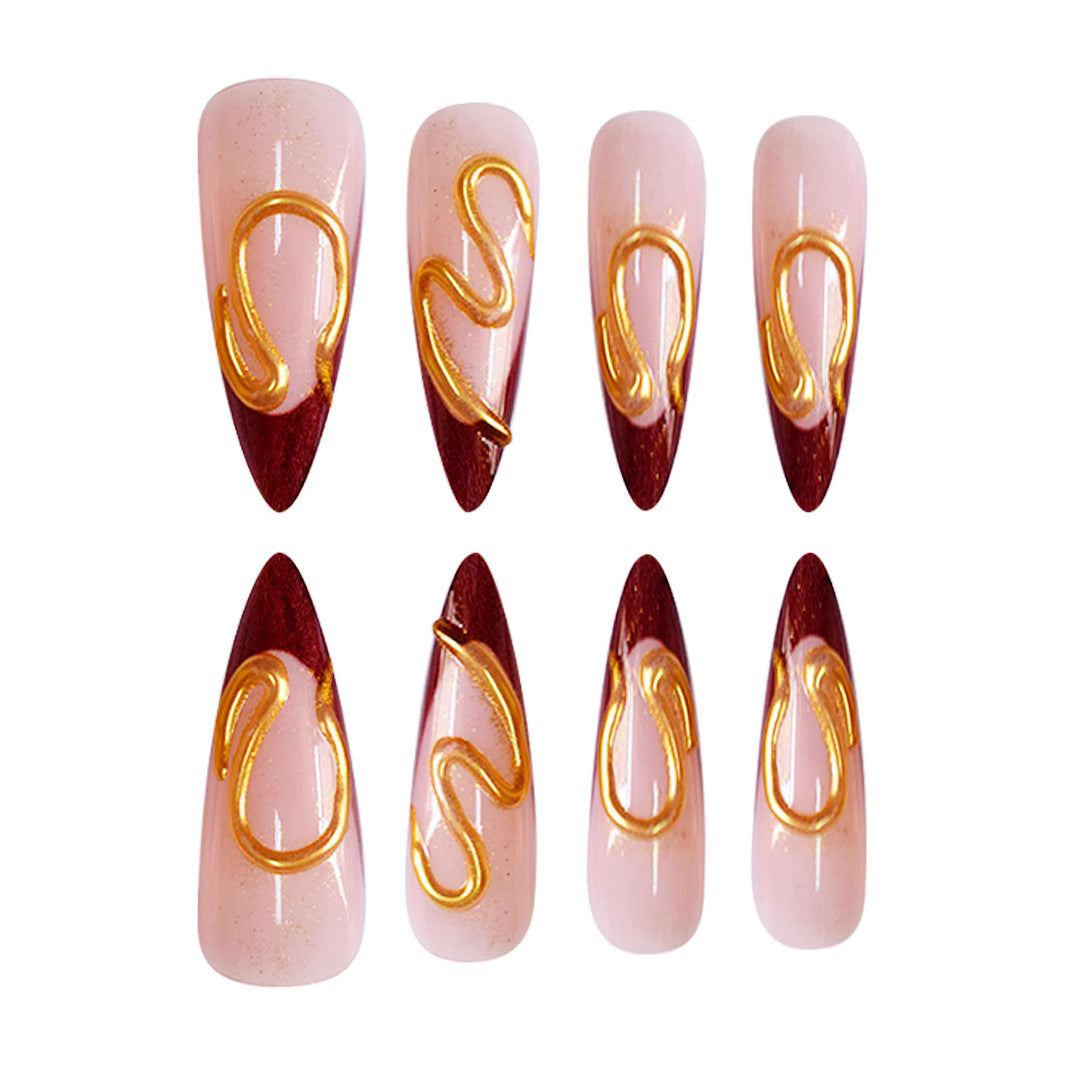 Artistic Stiletto Press-On Nail Design Stornfield