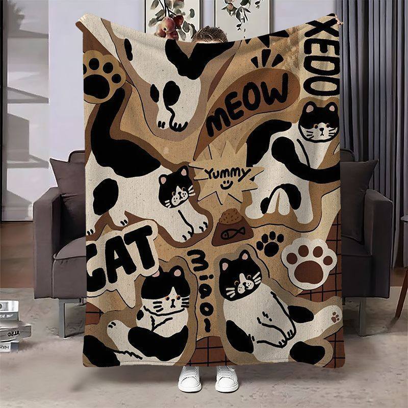 Cozy Cat-Themed Throw Blanket