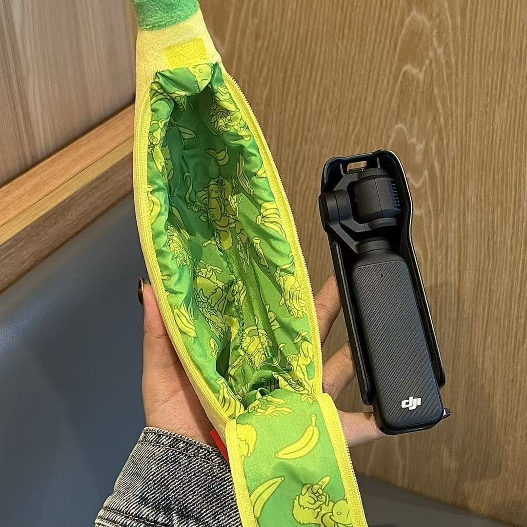 Banana-Shaped Plush Pencil Case
