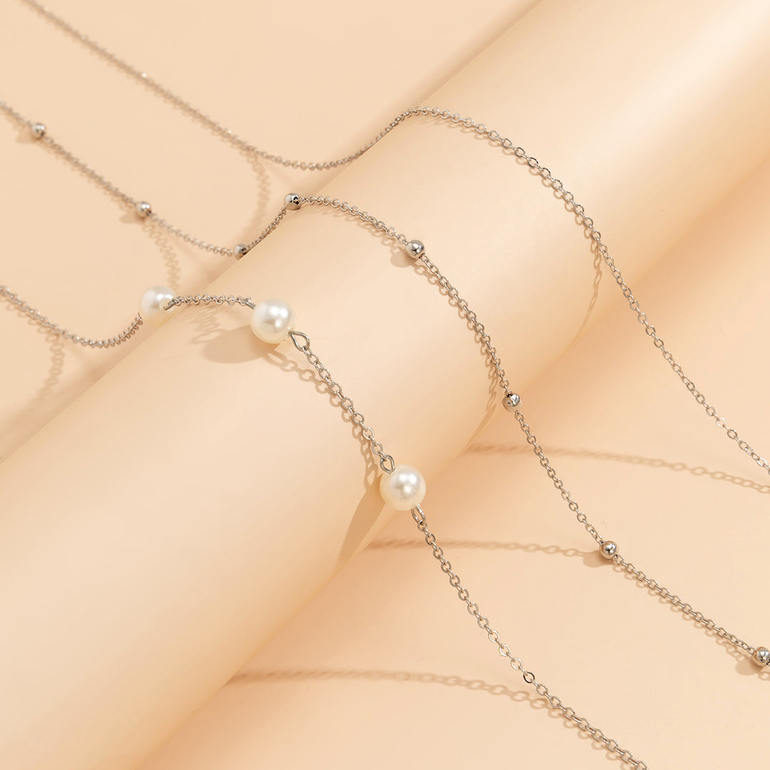 Layered Pearl Beaded Necklace Stornfield
