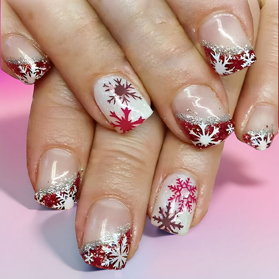 Snowflake Pattern Glitter Gel Nail Art Set Stornfield