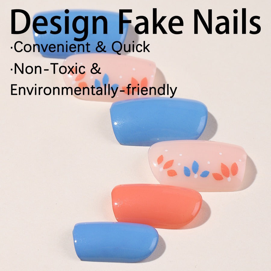 Creative nail set with floral and glamorous design Stornfield