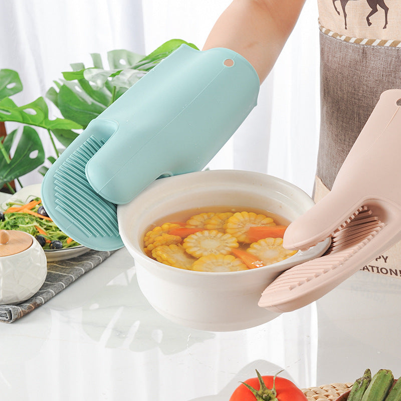 Silicone kitchen gloves with integrated cleaning bristles Stornfield
