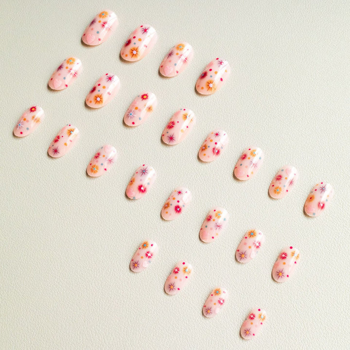 Whimsical Heart and Star Nail Art