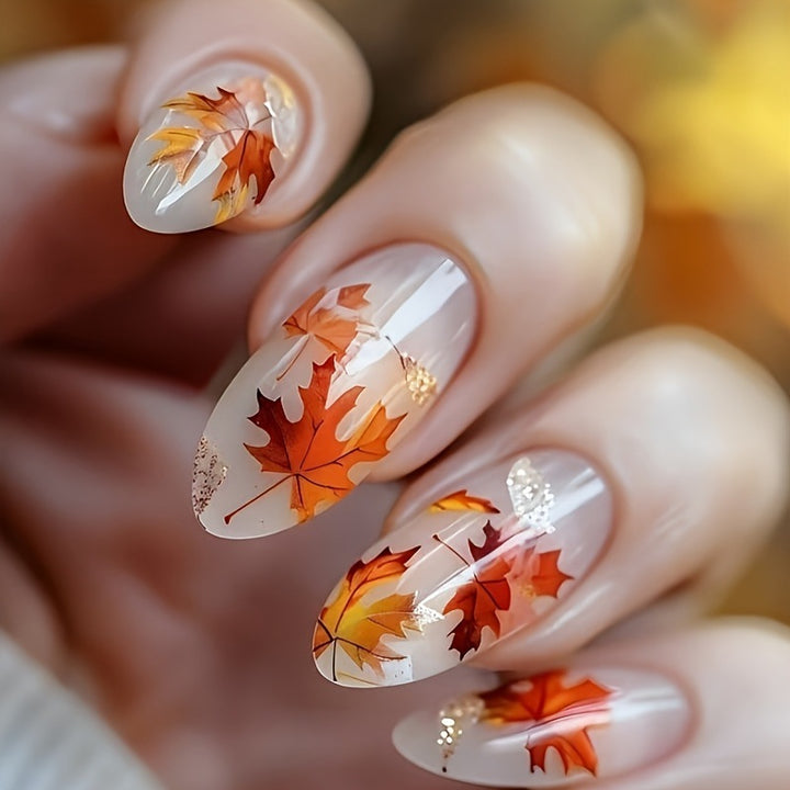 Artificial nails with autumn leaf design Stornfield