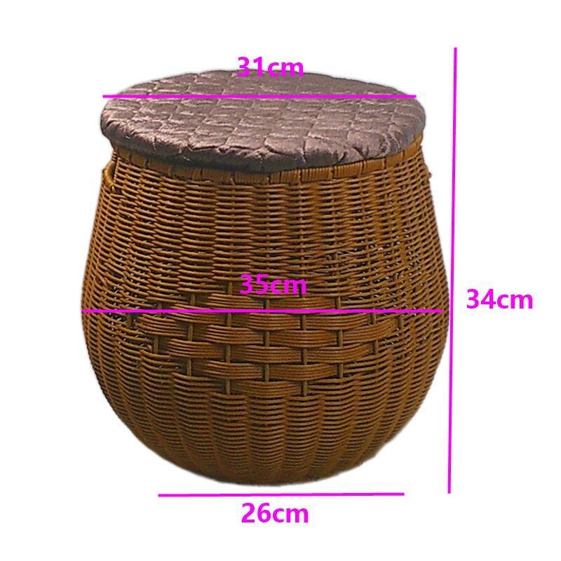 Cushioned Woven Storage Ottoman Stornfield