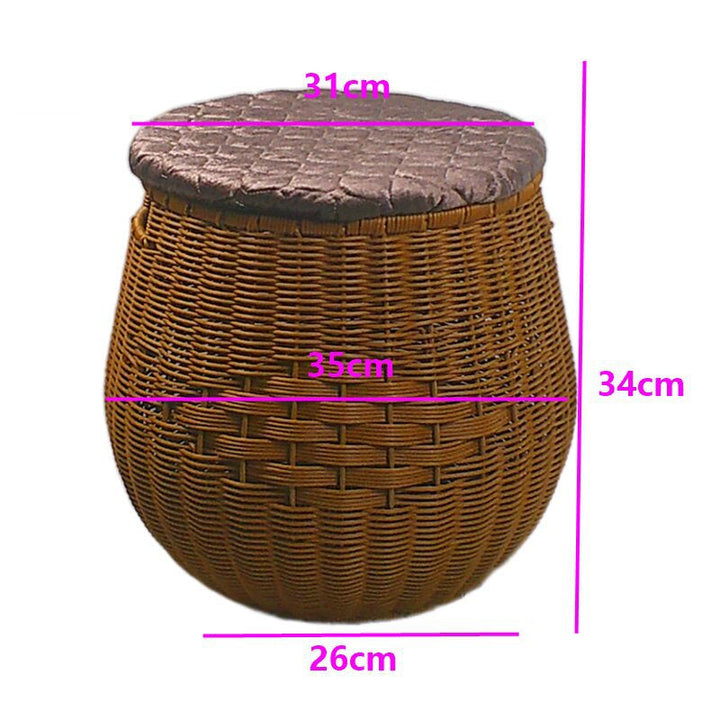 Cushioned Woven Storage Ottoman Stornfield