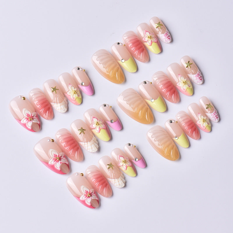 Sea-Inspired Luxury Press-On Nail Art