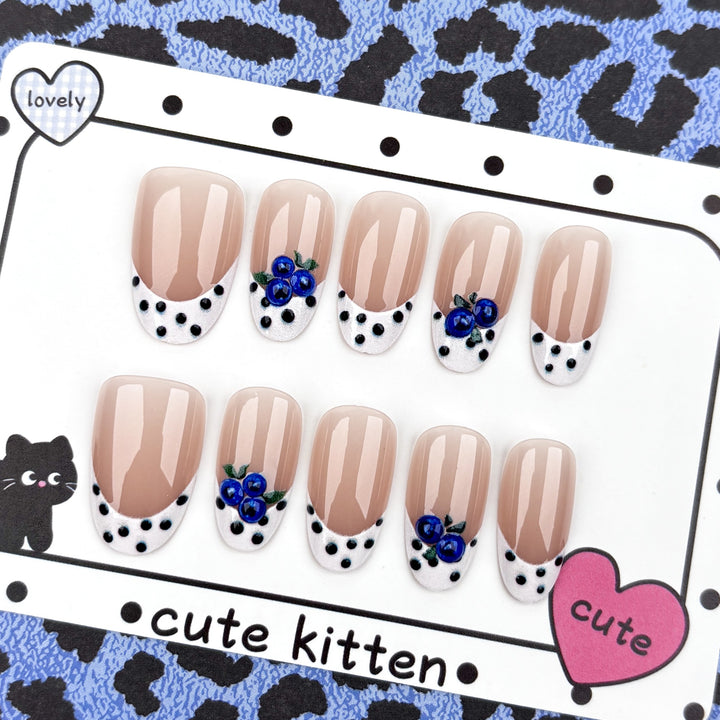 Artistic Floral-Themed Press-On Nail Set