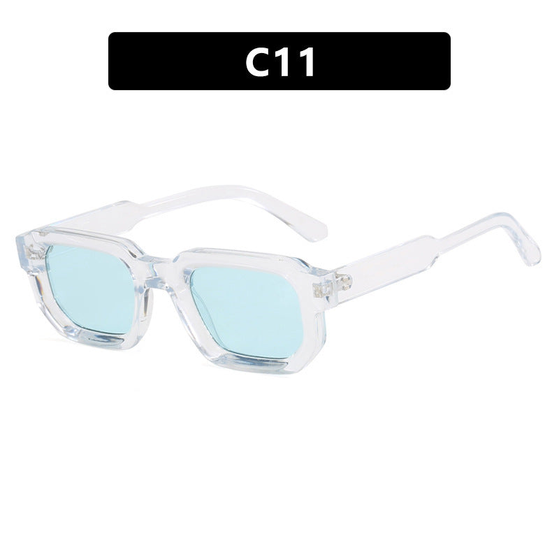 Women's fashionable rectangular sunglasses in a trendy design with clear accents Stornfield