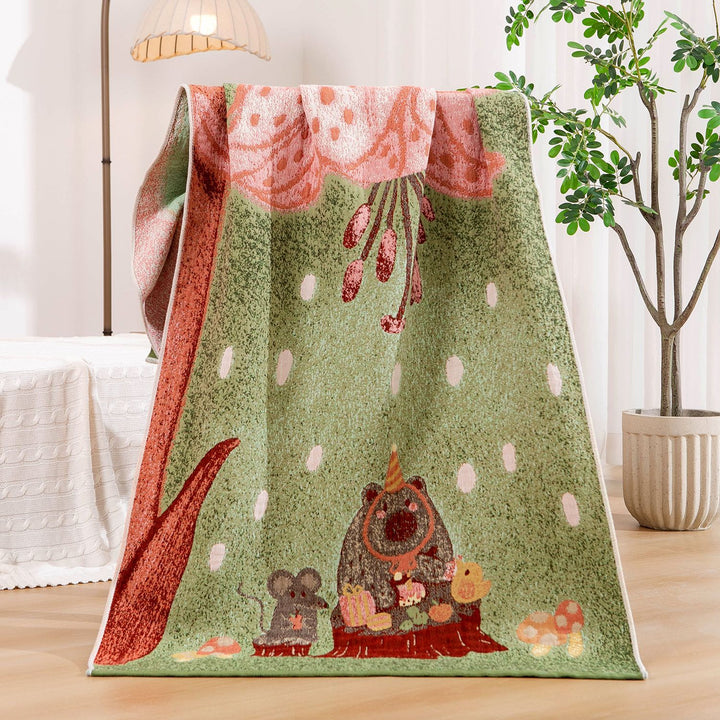 Women's throw blanket with enchanting landscape motif Stornfield