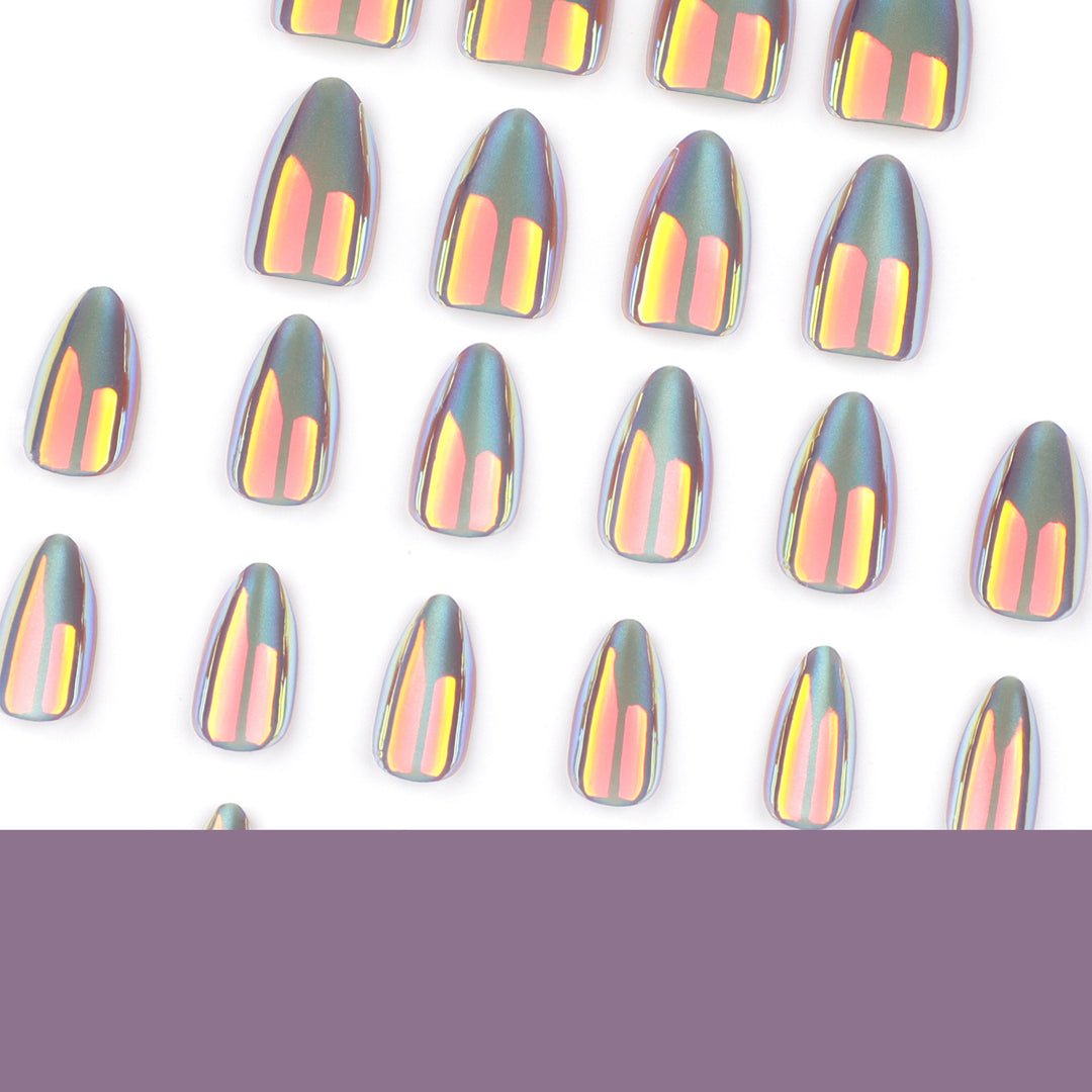Shiny stiletto nails with exciting design Stornfield